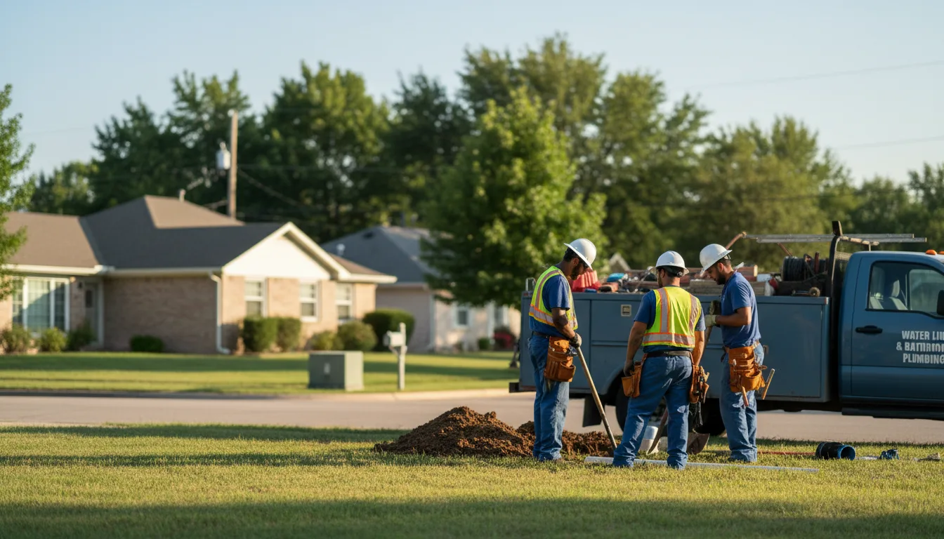 Residential water line and bathroom plumbing service in Hector, AR